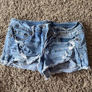 Aeropostale Light Blue Distressed Jean Shorts